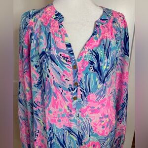 Lilly Pulitzer Elsa top NWT size small in periwinkle purple fan sea pants